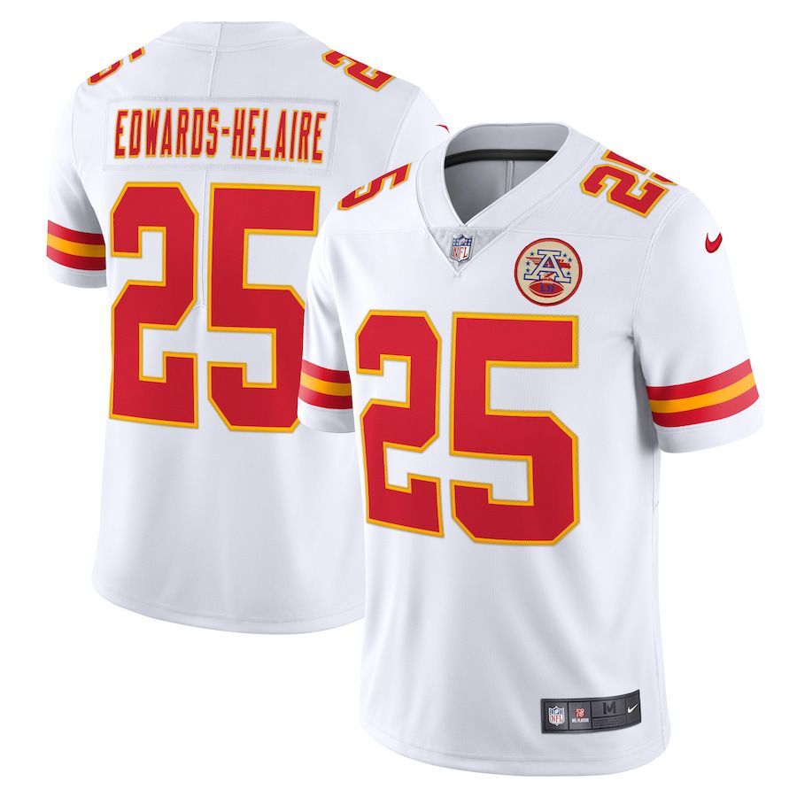 Men Kansas City Chiefs #25 Clyde Edwards-Helaire Nike White Vapor Limited NFL Jersey->kansas city chiefs->NFL Jersey